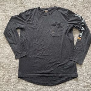 Ariat Rebar Men’s Long Sleeve T-Shirt Gray Workwear Pocket Size Large Spellout